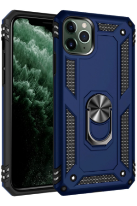 Newface iPhone 11 Pro Kılıf Sofya Yüzüklü Silikon Kapak - Lacivert resmi