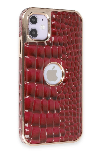 Newface iPhone 11 Kılıf Snake Kapak - Bordo resmi
