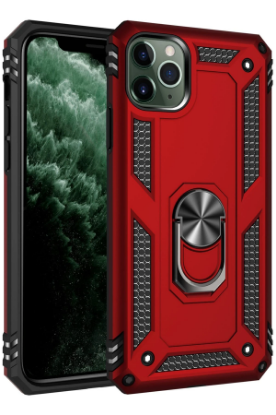 Newface iPhone 11 Pro Kılıf Sofya Yüzüklü Silikon Kapak - Kırmızı resmi