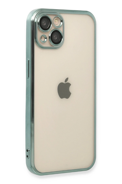 Newface iPhone 14 Plus Kılıf Razer Lensli Silikon - Yeşil resmi