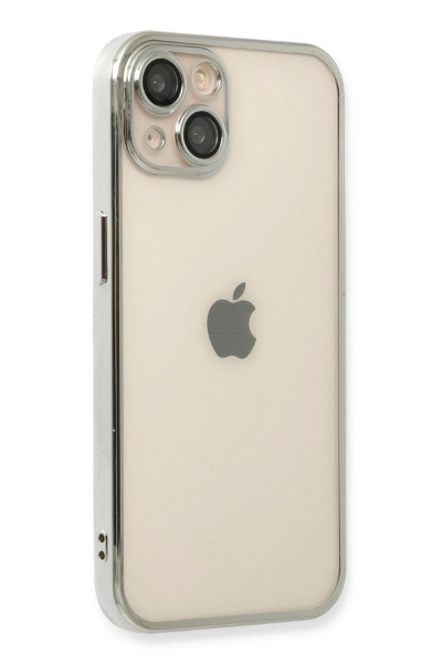 Newface iPhone 14 Plus Kılıf Razer Lensli Silikon - Gümüş resmi