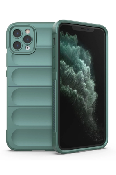 Newface iPhone 11 Pro Kılıf Optimum Silikon - Koyu Yeşil resmi