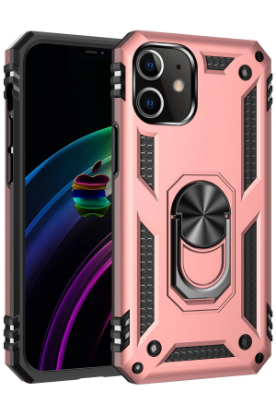 Newface iPhone 12 Mini Kılıf Sofya Yüzüklü Silikon Kapak - Rose resmi