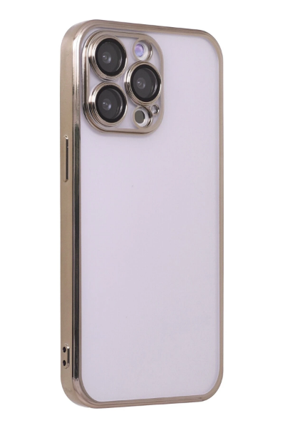 Newface iPhone 14 Pro Kılıf Razer Lensli Silikon - Gold resmi