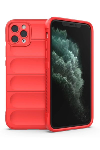 Newface iPhone 11 Pro Max Kılıf Optimum Silikon - Kırmızı resmi