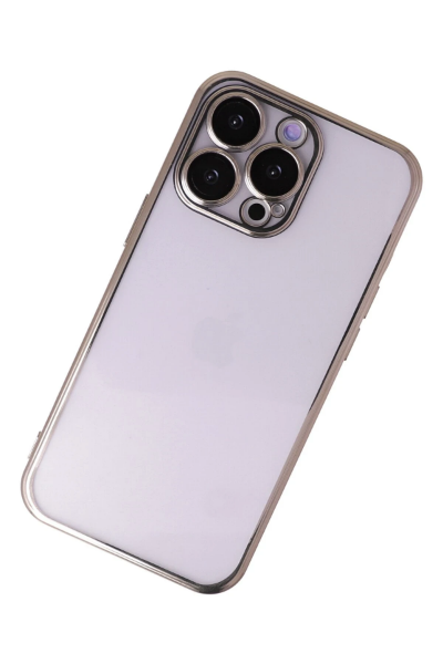 Newface iPhone 14 Pro Max Kılıf Razer Lensli Silikon - Gold resmi