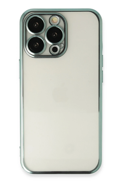 Newface iPhone 14 Pro Max Kılıf Razer Lensli Silikon - Yeşil resmi