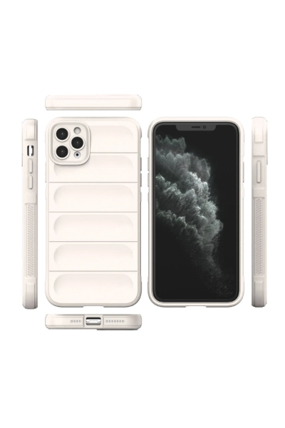 Newface iPhone 11 Pro Max Kılıf Optimum Silikon - Krem resmi
