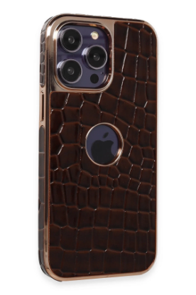 Newface iPhone 14 Pro Max Kılıf Snake Kapak - Kahverengi resmi