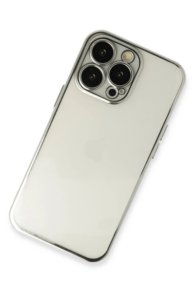 Newface iPhone 14 Pro Max Kılıf Razer Lensli Silikon - Gümüş resmi
