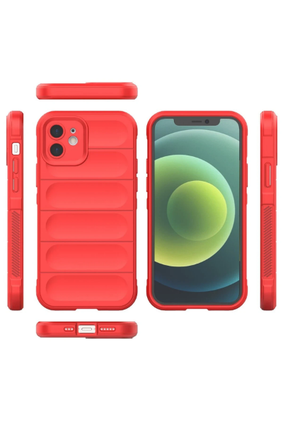 Newface iPhone 12 Kılıf Optimum Silikon - Kırmızı resmi
