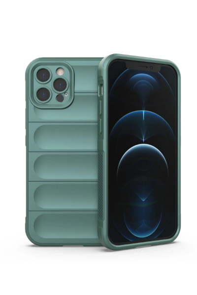 Newface iPhone 12 Pro Kılıf Optimum Silikon - Koyu Yeşil resmi