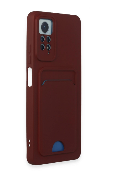 Newface Xiaomi Redmi Note 12 Pro 4G Kılıf Kelvin Kartvizitli Silikon - Bordo resmi