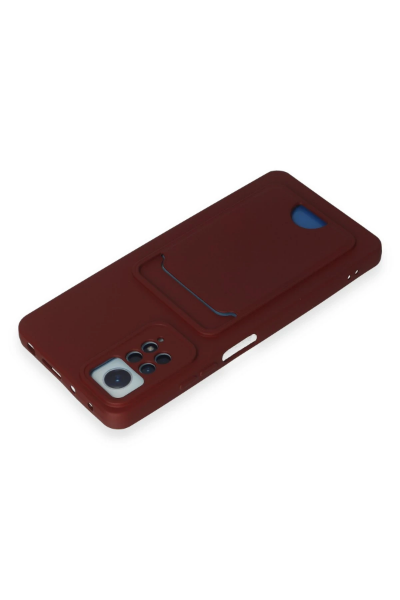 Newface Xiaomi Redmi Note 12 Pro 4G Kılıf Kelvin Kartvizitli Silikon - Bordo resmi