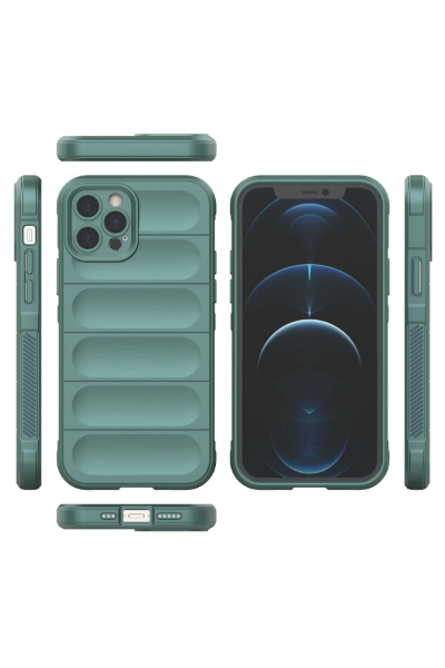 Newface iPhone 12 Pro Kılıf Optimum Silikon - Koyu Yeşil resmi
