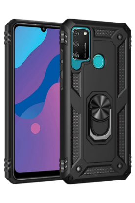 Newface Huawei Y6P Kılıf Sofya Yüzüklü Silikon Kapak - Siyah resmi