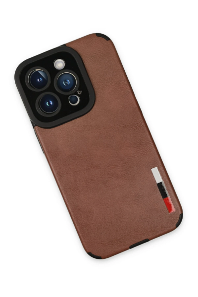 Newface iPhone 14 Pro Kılıf Loop Deri Silikon - Kahverengi resmi