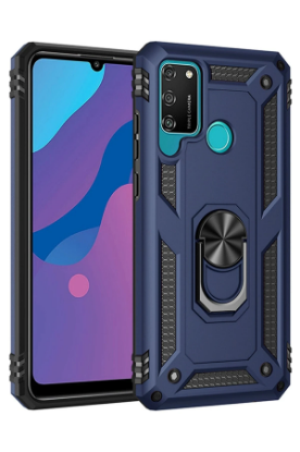 Newface Huawei Y6P Kılıf Sofya Yüzüklü Silikon Kapak - Lacivert resmi