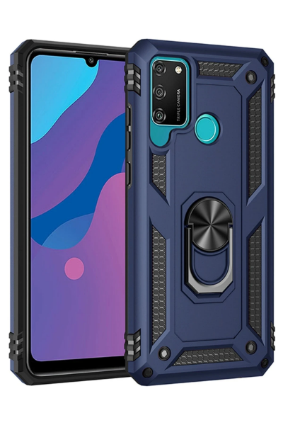 Newface Huawei Y6P Kılıf Sofya Yüzüklü Silikon Kapak - Lacivert resmi