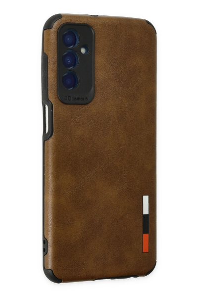 Newface Samsung Galaxy M13 Kılıf Loop Deri Silikon - Kahverengi resmi