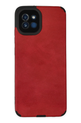 Newface Samsung Galaxy A03 Kılıf Loop Deri Silikon - Kırmızı resmi