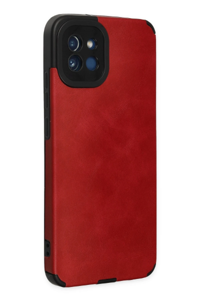 Newface Samsung Galaxy A03 Kılıf Loop Deri Silikon - Kırmızı resmi
