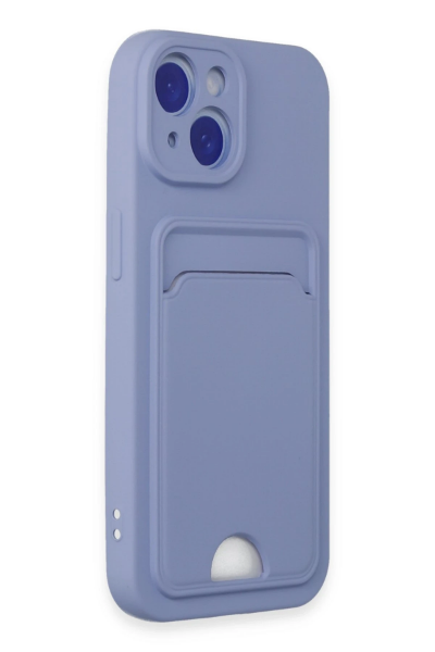 Newface iPhone 15 Kılıf Kelvin Kartvizitli Silikon - Lila resmi