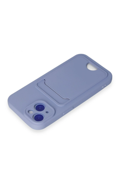 Newface iPhone 15 Kılıf Kelvin Kartvizitli Silikon - Lila resmi