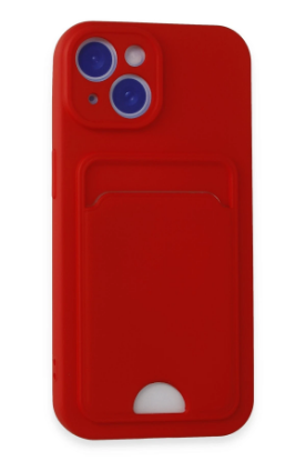 Newface iPhone 15 Kılıf Kelvin Kartvizitli Silikon - Kırmızı resmi