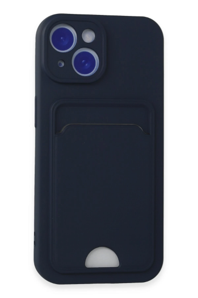 Newface iPhone 15 Kılıf Kelvin Kartvizitli Silikon - Lacivert resmi
