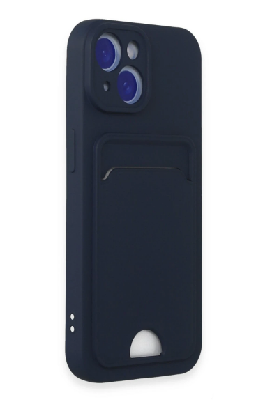 Newface iPhone 15 Kılıf Kelvin Kartvizitli Silikon - Lacivert resmi