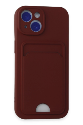 Newface iPhone 15 Kılıf Kelvin Kartvizitli Silikon - Bordo resmi