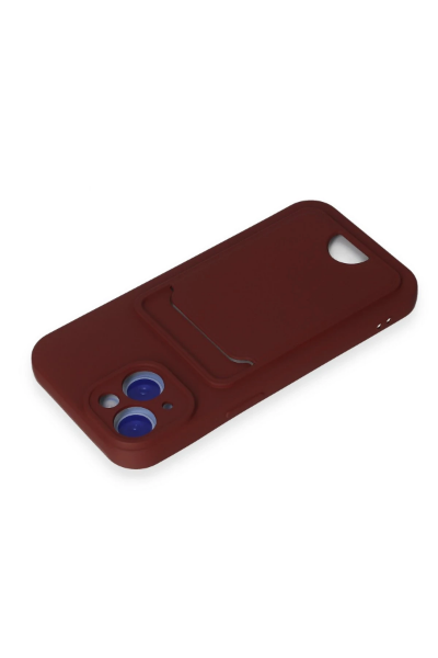 Newface iPhone 15 Kılıf Kelvin Kartvizitli Silikon - Bordo resmi