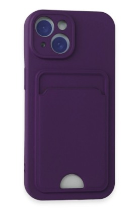 Newface iPhone 15 Kılıf Kelvin Kartvizitli Silikon - Derin Mor resmi