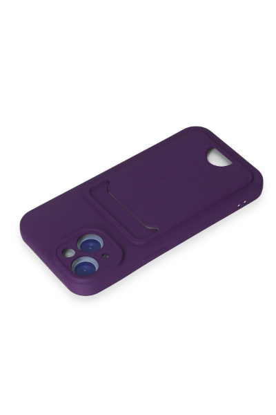Newface iPhone 15 Kılıf Kelvin Kartvizitli Silikon - Derin Mor resmi