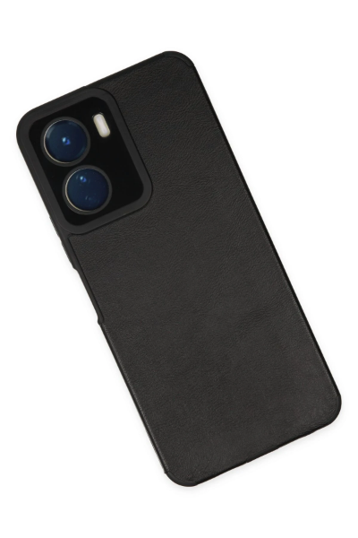 Newface Vivo Y16 Kılıf Loop Deri Silikon - Siyah resmi