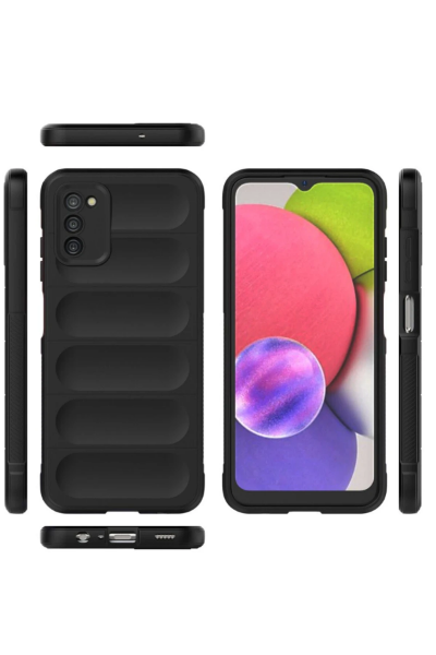 Newface Samsung Galaxy A03S Kılıf Optimum Silikon - Siyah resmi