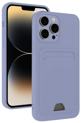 Newface iPhone 15 Pro Max Kılıf Kelvin Kartvizitli Silikon - Lila resmi