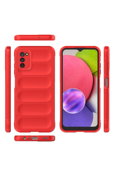 Newface Samsung Galaxy A03S Kılıf Optimum Silikon - Kırmızı resmi