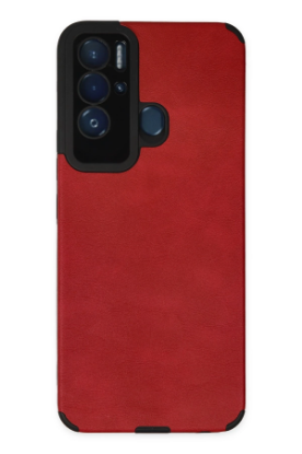 Newface Tecno Pova Neo Kılıf Loop Deri Silikon - Kırmızı resmi