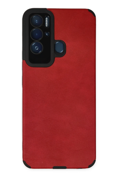 Newface Tecno Pova Neo Kılıf Loop Deri Silikon - Kırmızı resmi