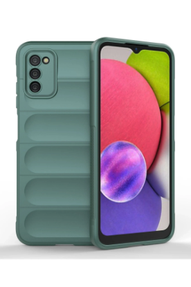Newface Samsung Galaxy A03S Kılıf Optimum Silikon - Koyu Yeşil resmi