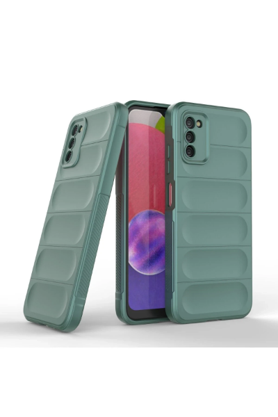 Newface Samsung Galaxy A03S Kılıf Optimum Silikon - Koyu Yeşil resmi