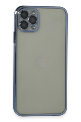 Newface iPhone 11 Pro Max Kılıf Razer Lensli Silikon - Açık Mavi resmi