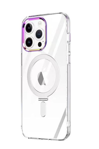 Newface iPhone 15 Pro Kılıf Mudo Magneticsafe Standlı Kapak - Şeffaf resmi