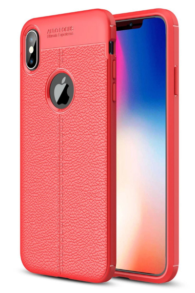Newface iPhone X Kılıf Auto Focus Kapak - Kırmızı resmi