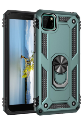 Newface Huawei Y5P Kılıf Sofya Yüzüklü Silikon Kapak - Yeşil resmi
