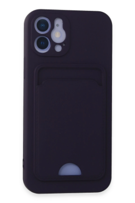 Newface iPhone 12 Kılıf Kelvin Kartvizitli Silikon - Derin Mor resmi