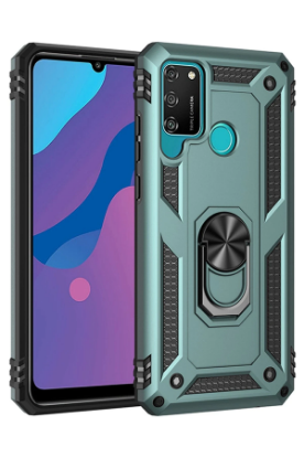 Newface Huawei Y6P Kılıf Sofya Yüzüklü Silikon Kapak - Yeşil resmi