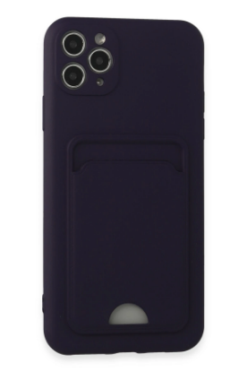 Newface iPhone 11 Pro Max Kılıf Kelvin Kartvizitli Silikon - Derin Mor resmi